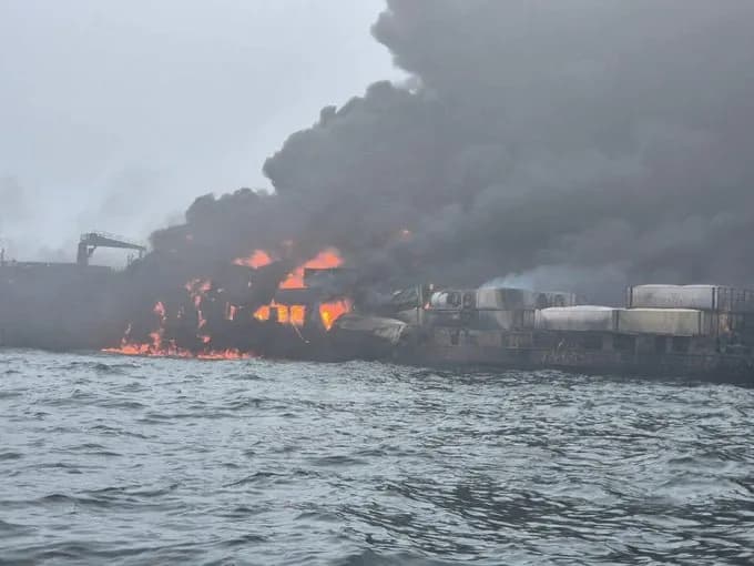 U.S. Oil Tanker Explodes After Collision Off England’s Coast