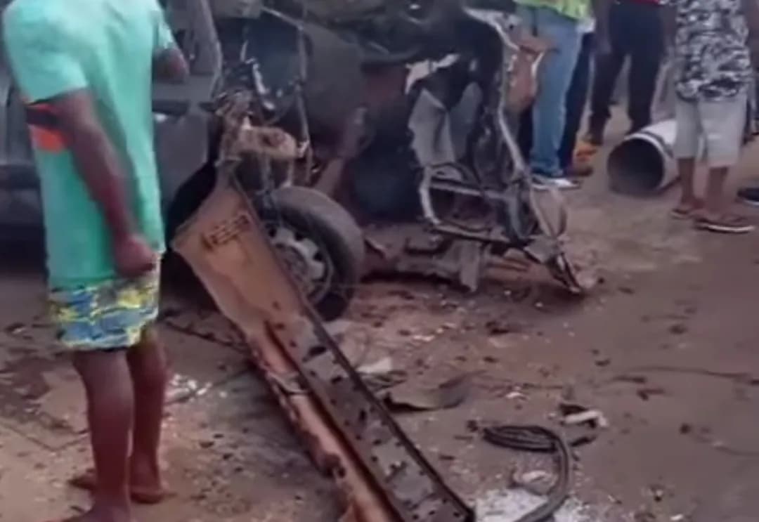 VIDEO: Many Injured Following CNG Car Tank Explosion in Edo