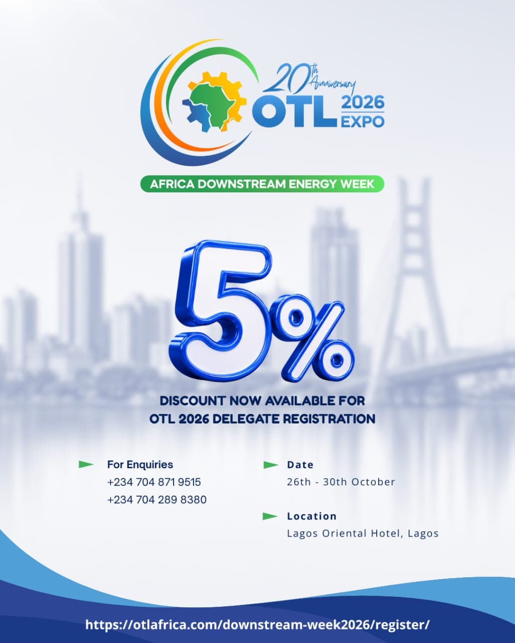 OTL Africa Announces 5% Discount on Delegate Registration for 2026 Energy Week