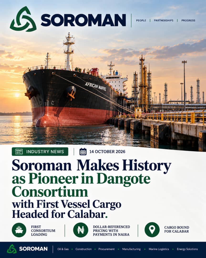 Soroman Pioneers 20,000 MT PMS Loading Under Dangote Refinery Consortium