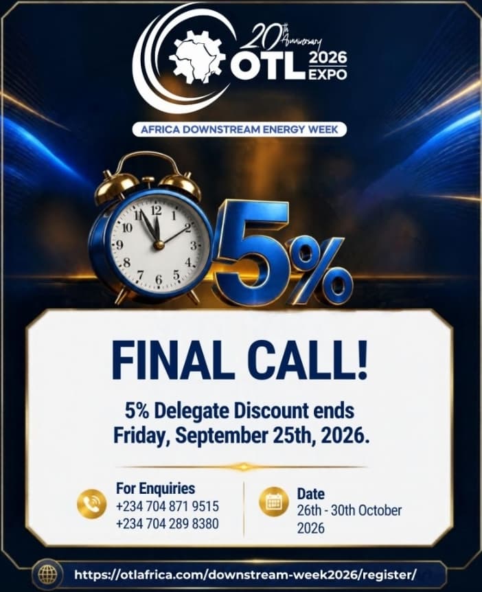 OTL Africa Downstream Energy Week 2026 Discount Offer Closes in Two Days