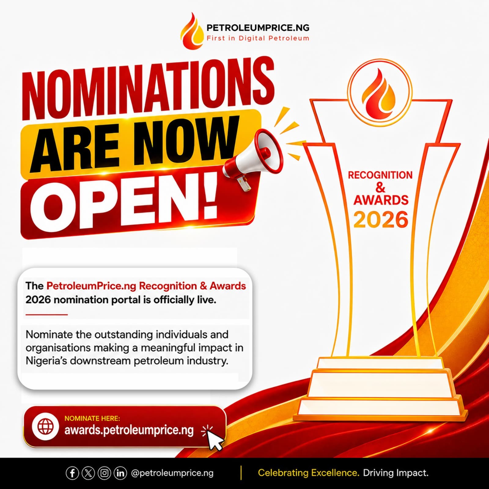 Petroleumprice.ng Opens Portal for 2026 Industry Recognition and Awards